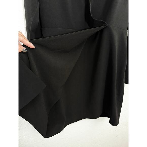 Halston Heritage Women's Faux Wrap Crepe Black Dress Classic Professional NWT - Picture 7 of 13
